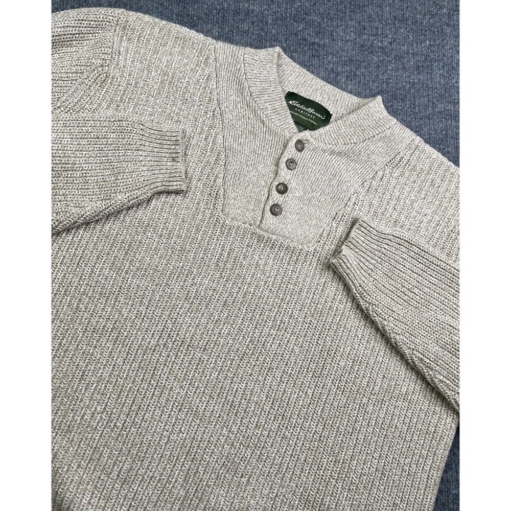 Eddie Bauer Heritage Sweater Men's XL Tall 100 % Baumwolle Knit Henley Neckline